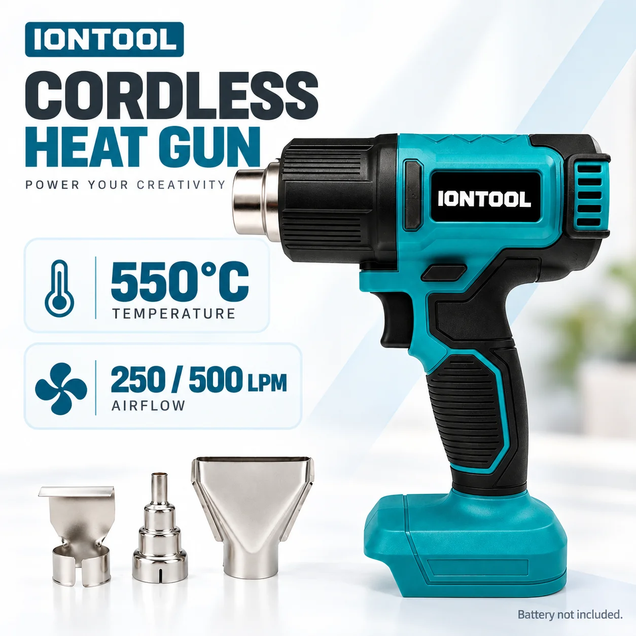 Cordless Heat Gun For Shrink Tubing - IONTOOL – bezprzewodowa opalarka 550C do